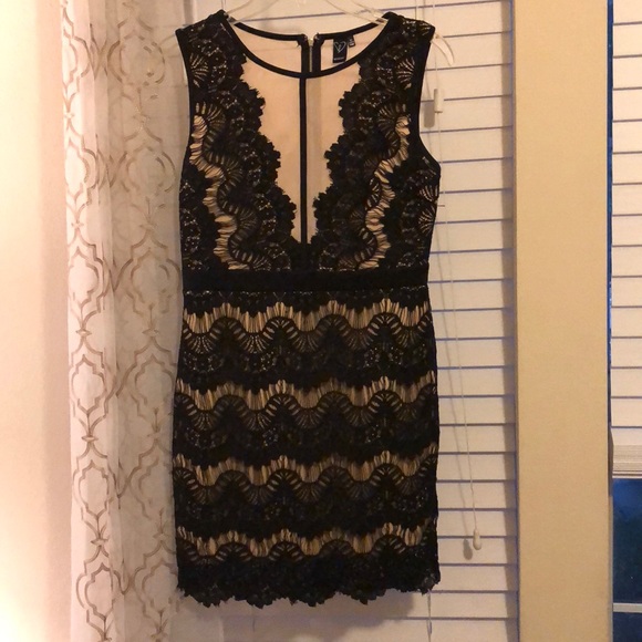Windsor Dresses & Skirts - Windsor Black/Cream Lace Cocktail Dress